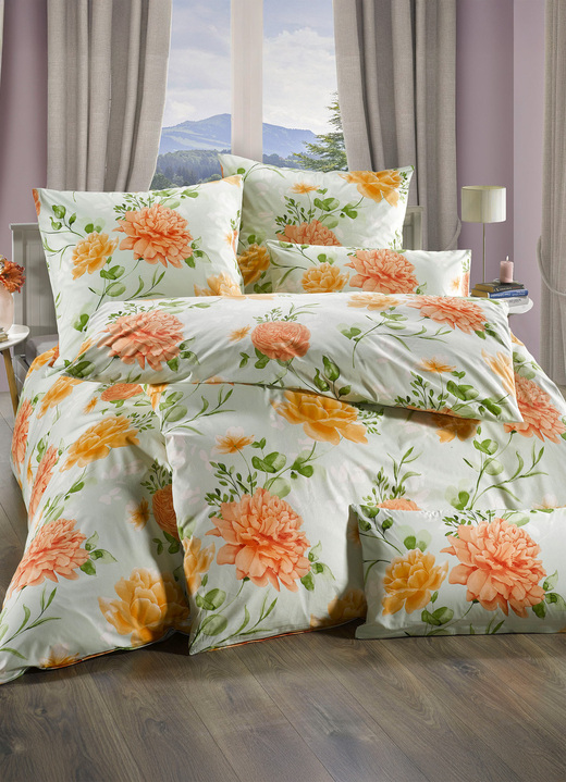 Beddengoed - Fijne Renforce beddengoedset van Florella, in Größe 111 (40 x 80 cm + 135 x 200 cm) bis 115 (80 x 80 cm + 155 x 220 cm), in Farbe LIND Ansicht 1