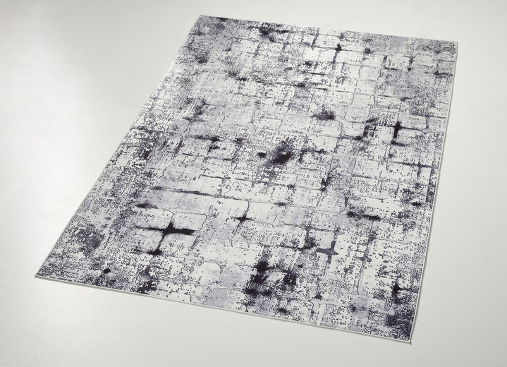 Modern - Brücke, in Größe 101 (Brücke, 50x 80 cm) bis 249 (Teppich, 160x230 cm), in Farbe SCHWARZ/SILBER Ansicht 1