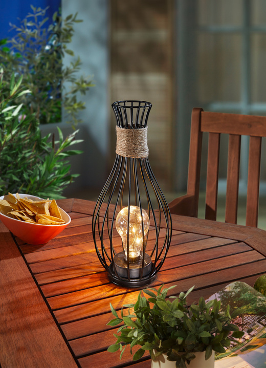 Tuinverlichting - Metalen zonnedraadlamp, in Farbe ZWART
