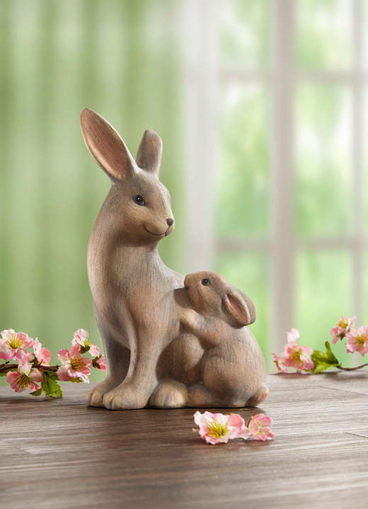 - Hase mit Kind, in Farbe BRAUN