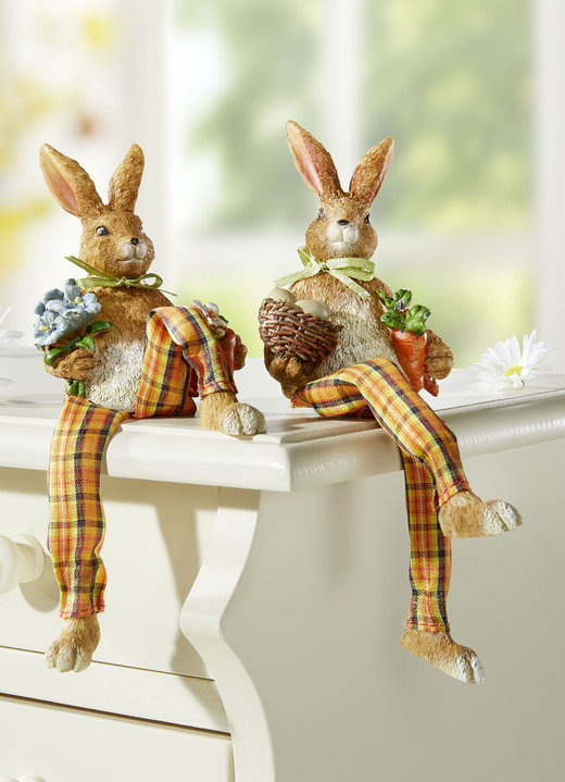 - Edge krukjes, set van 2, gemaakt van kunststeen en textielmateriaal - Edge krukjes, set van 2, gemaakt van kunststeen en textielmateriaal, in Farbe BRAUN-ORANGE