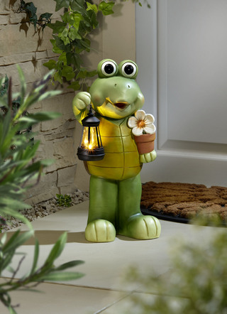 Frosch mit Solarlaterne