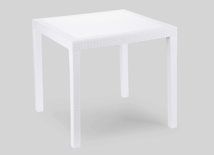 Tuinmeubels - tuinmeubelserie met aantrekkelijk rotandecor, in Farbe WIT, in Ausführung Tafel Vierkant Ansicht 1