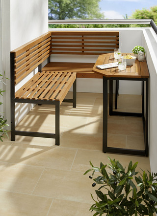 Balkon-Eckset, Holz/Alu