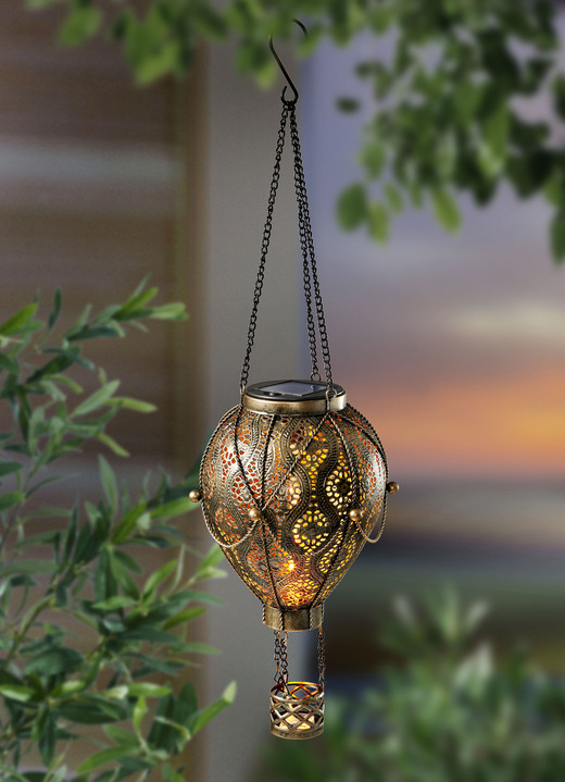 Gartendekoration - Solar-Heißluftballon (Metall), in Farbe BRONZE