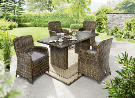 Sparset "Bordeaux", Tisch + 4 Sessel