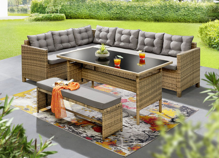 Ecklounge mit Bank