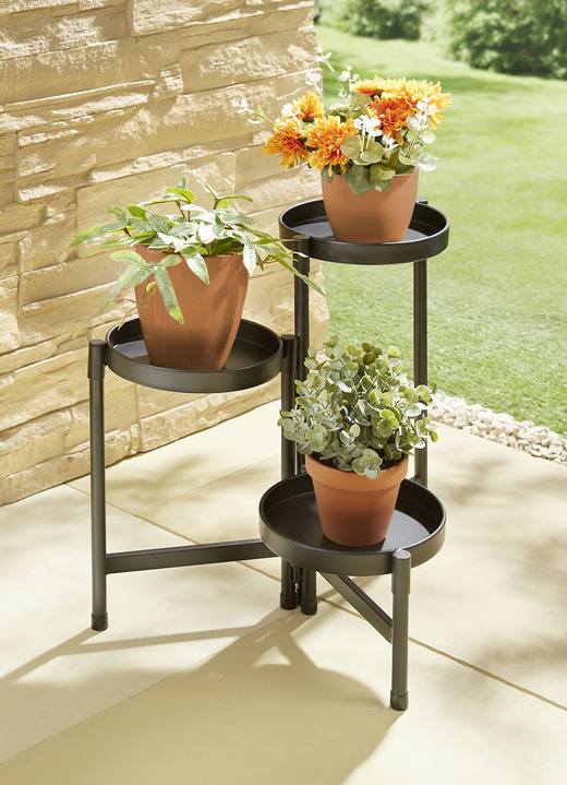 Gartenmöbel - Pflanzenständer, 43cm, in Farbe SCHWARZ, in Ausführung Pflanzständer klein Ansicht 1