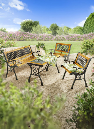 Spar-Set "Royal" (2 Sessel, 1 Bank, 1 Tisch)