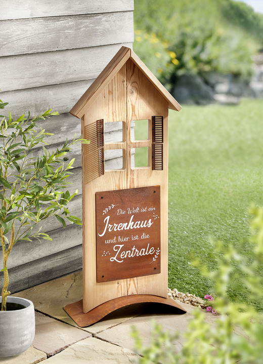 Tuindecoraties - Weergave De wereld is een gekkenhuis, in Farbe BRUIN