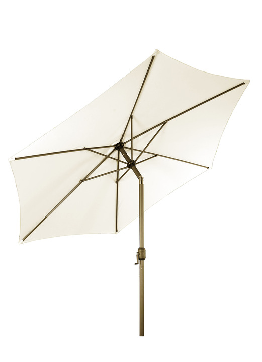 Zon bescherming - parasol met robuust aluminium frame, in Farbe BEIGE, in Ausführung ø 2,5 m, opvouwbaar, zonder volant Ansicht 1