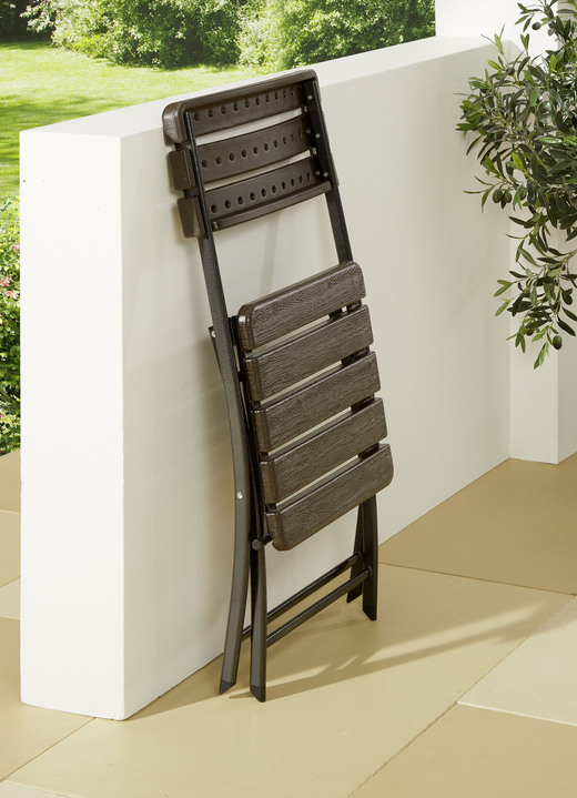 Tuinmeubels - tuinmeubelen met stalen buisframe, in Farbe SCHWARZ-BRAUN, in Ausführung opvouwbare stoel, set van 2 Ansicht 1
