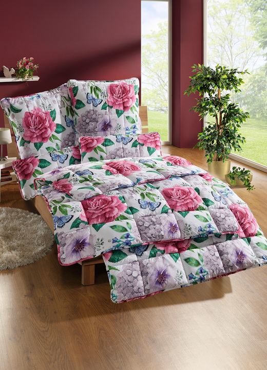Bettwaren - Bettwaren-Set, 2-teilig, in Größe 111 (40x80 cm + 135x200 cm) bis 112 (80x80 cm + 135x200 cm), in Farbe CREME Ansicht 1