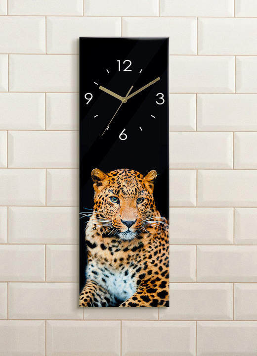 Horloges - Glazen wandklok kwartsklok, in Farbe ZWART-BRUIN