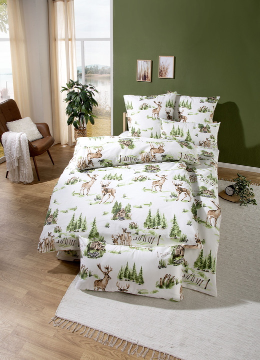 Bettwäschegarnituren - Bettwäsche-Garnitur, in Größe 111 (40x80 cm + 135x200 cm) bis 115 (80x80 cm + 155x220 cm), in Farbe MULTICOLOR