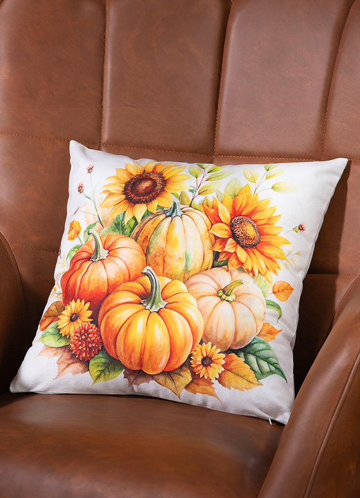 Decoratiekussens & slopen - Herfstkussensloop met pompoenmotief, in Farbe KLEURRIJK