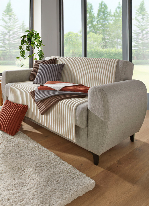 Grand foulards - Fauteuil- en bankbeschermers met antislipcoating, in Größe 101 (fauteuilbeschermer, 50 x 140 cm) bis 910 (kussenhoes, 48x 48 cm), in Farbe GRAU Ansicht 1