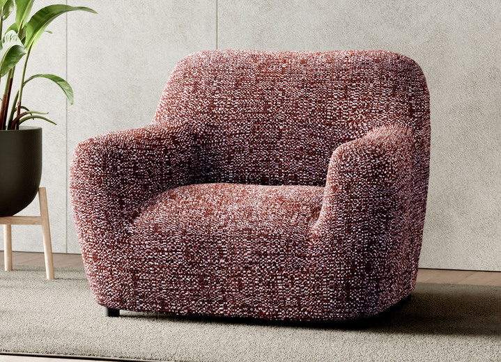 Grand foulards - Bi-elastische microvezel stretchhoezen, in Größe 101 (Stoelhoes) bis 105 (Fauteuilhoes), in Farbe BORDEAUX Ansicht 1