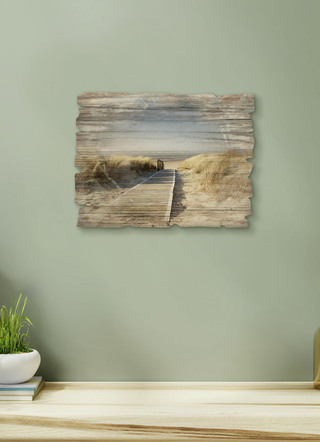 Houten schilderij met vintage karakter