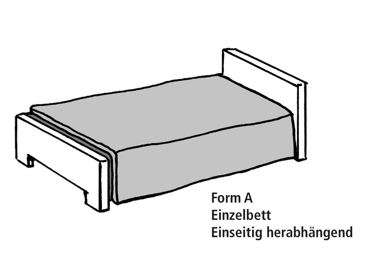 - Sprei, klassiek doorgestikt in ruitvorm, in Größe 874 (Sprei, 1 volant, 145 x 210 cm) bis 920 (Sprei, 3 volanten, 290 x 250 cm), in Farbe TERRA