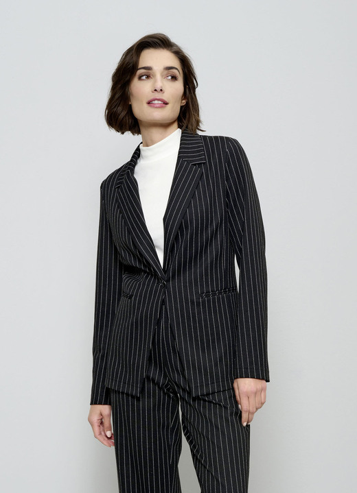 Blazer & kostuums - Blazer met gestreept dessin, in Größe 020 bis 052, in Farbe ZWART-WIT Ansicht 1