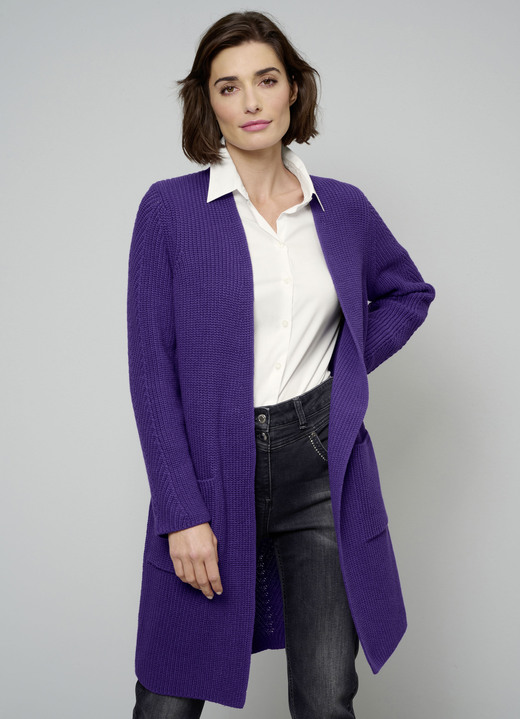 Pullover & Strickmode - Strickjacke, in Größe 038 bis 052, in Farbe LILA