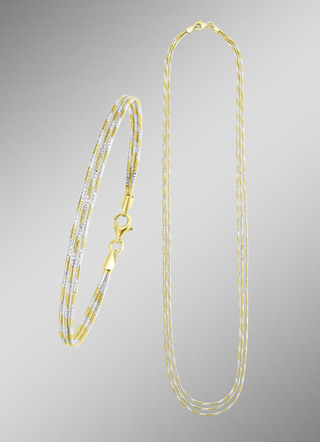 Elegante sieradenset in bicolor, 2 stuks