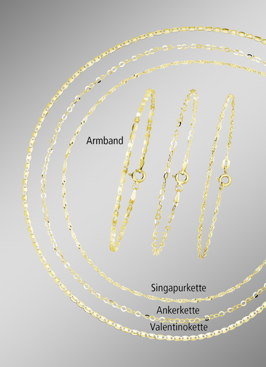 Halsketten - Schmuck-Set, 6-tlg. 925/-, in Farbe  Ansicht 1