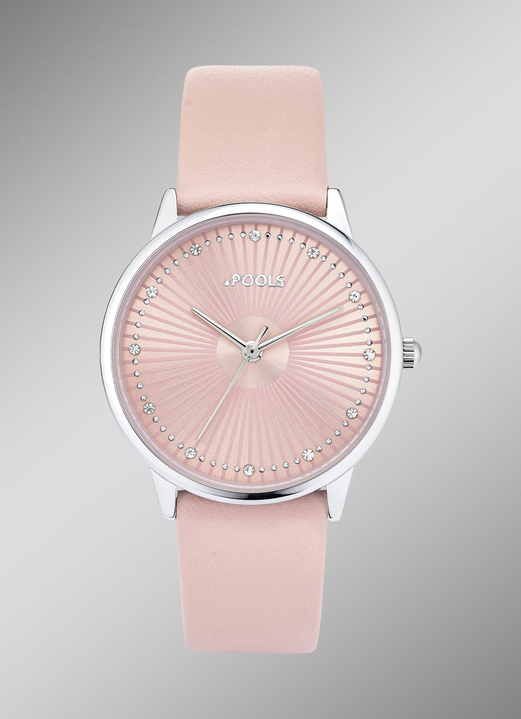 Kunstleren bandje - Pools Quartz dameshorloge, in Farbe  Ansicht 1