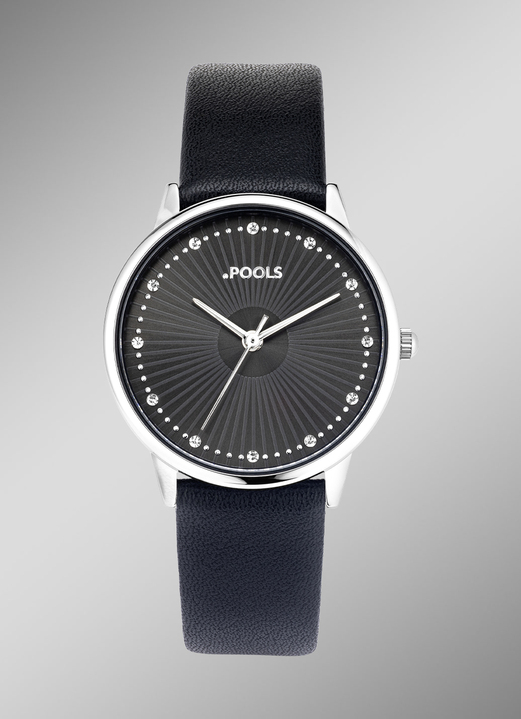 Kunstleren bandje - Pools Quartz dameshorloge, in Farbe  Ansicht 1