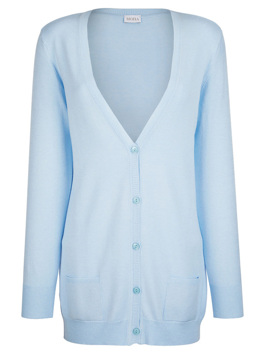 Basics - Strickjacke, in Größe 038 bis 052, in Farbe HELLBLAU Ansicht 1