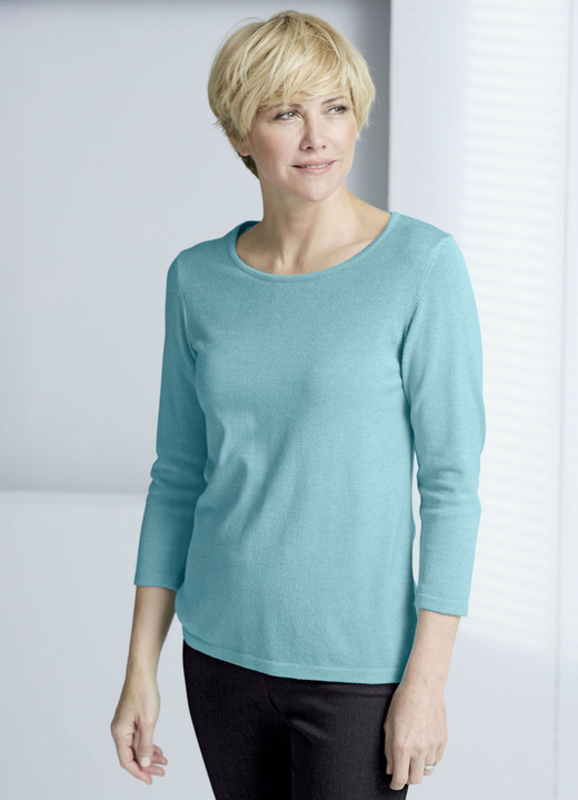 Basics - Trui met modal, in Größe 038 bis 052, in Farbe TURQUOISE Ansicht 1