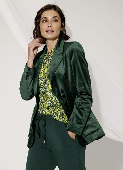 Blazer - Blazer met reverskraag Blazer - Blazer met reverskraag, in Größe 038 bis 052, in Farbe SPARGROEN