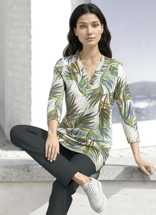 Blouses & tunieken - Shirt tuniek, in Größe 036 bis 054, in Farbe GRÜN-BLAU