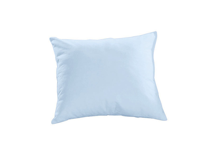 Spannbetttücher - Mako-Feinjersey-Spannbetttücher und Kissenbezüge aus 100% Baumwolle, in Größe 120 (kussensloop 1 cm) bis 138 (1 hoeslaken, 200/200 cm), in Farbe BLEU Ansicht 1