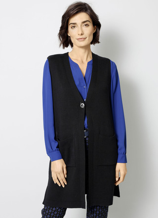 Gebreid vest met decoratieve sluiting