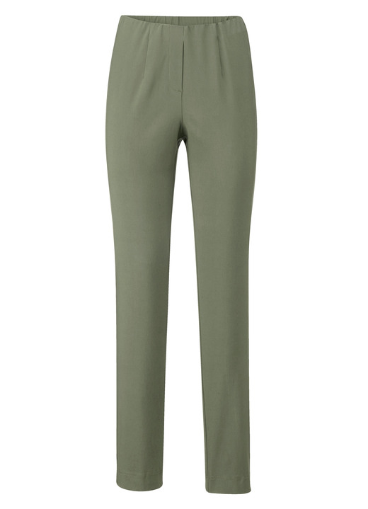 Broeken met elastische band - Chique broek in comfortabel pull-on-model, in Größe 019 bis 052, in Farbe OLIJF Ansicht 1