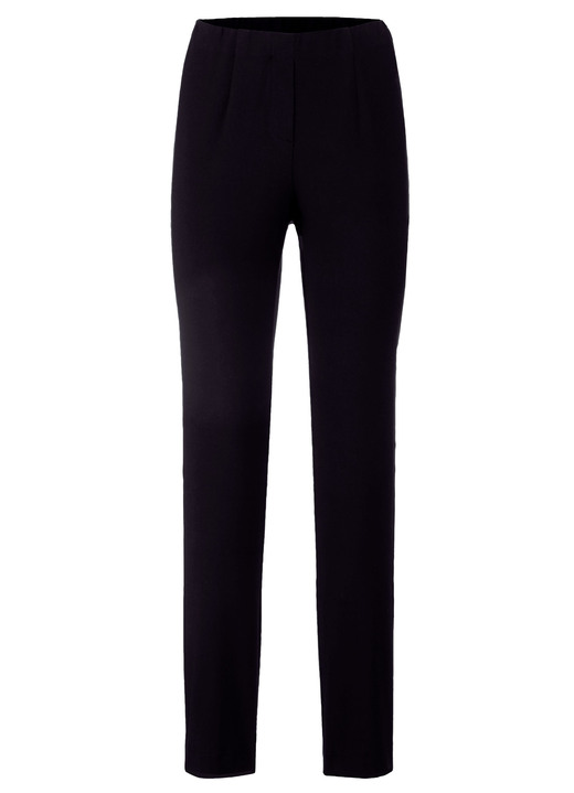 Broeken met elastische band - Chique broek in comfortabel pull-on-model Broeken met elastische band - Chique broek in comfortabel pull-on-model, in Größe 019 bis 052, in Farbe ZWART