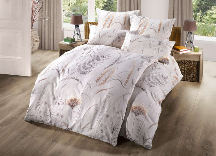 Beddengoed - Biber bedlinnen set van Biberna, in Größe 111 (40 x 80 cm + 135 x 200 cm) bis 115 (80 x 80 cm + 155 x 220 cm), in Farbe NATUR Ansicht 1