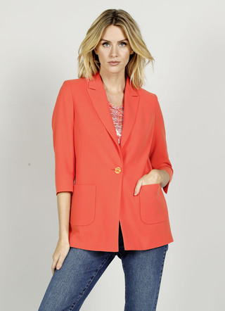 Blazer met 3/4-mouwen met split