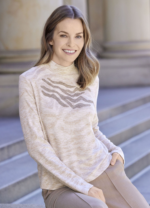 Langarm - Shirt, in Größe 036 bis 052, in Farbe BEIGE