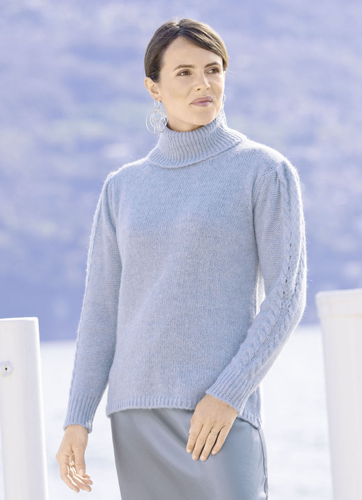 Basics - Pullover Basics - Pullover, in Größe 036 bis 050, in Farbe BLEU MELIERT