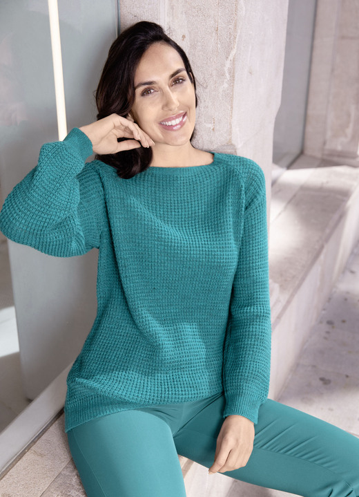 Basics - Pullover, in Größe 036 bis 052, in Farbe PETROL Ansicht 1