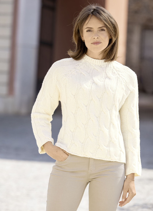 Basics - Pullover, in Größe L(44/46) bis XXL(52/54), in Farbe ECRU Ansicht 1