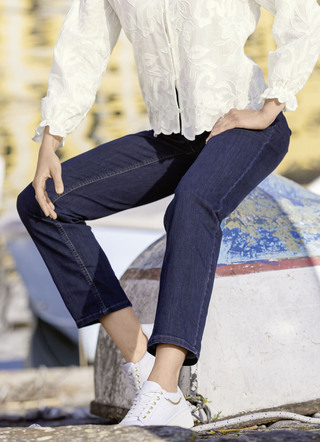 Jeans met elastische tailleband