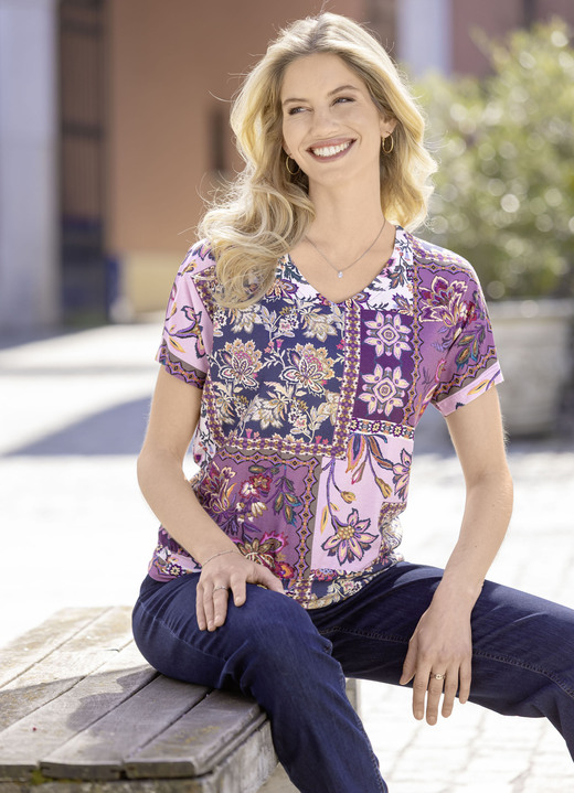 Shirts - Shirt met bloemenprint, in Größe 036 bis 048, in Farbe ROSÉ-AUBERGINE-NAVY-MIXED Ansicht 1