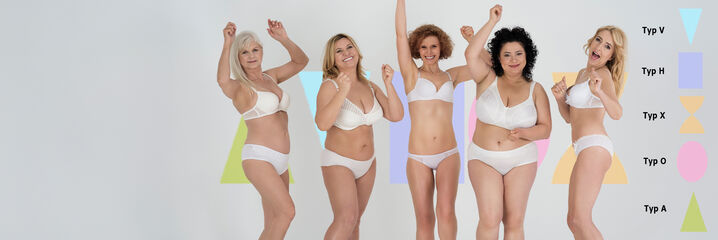 Vrouwen met verschillende figuurtypes