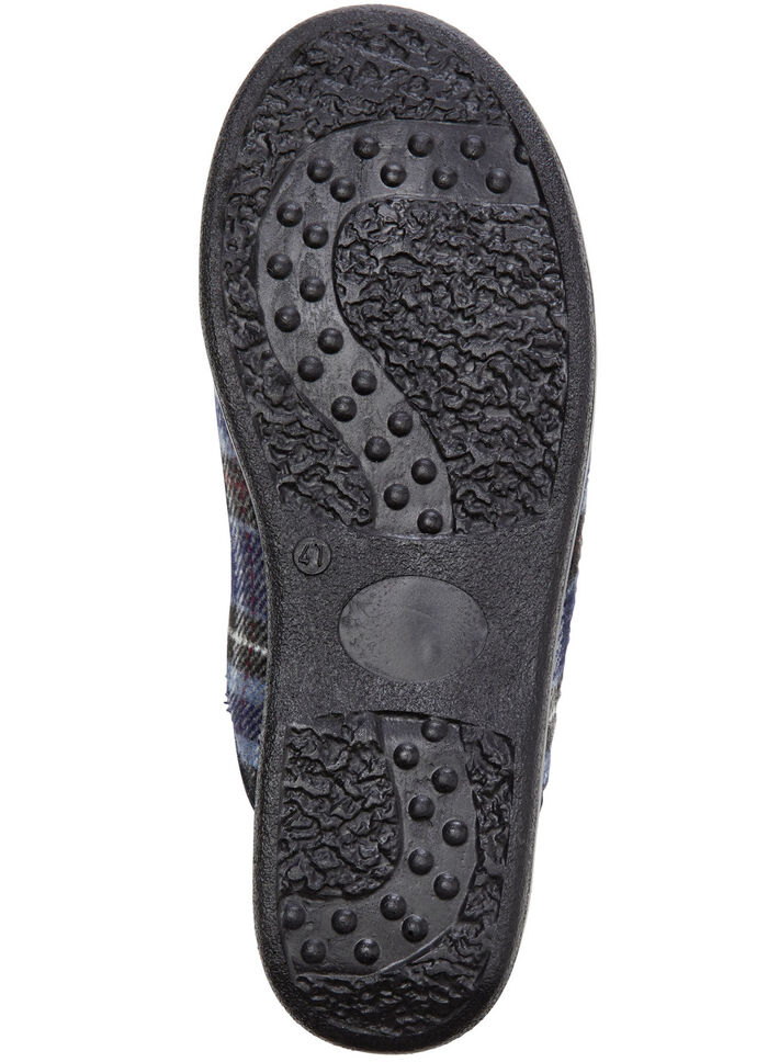 Tweepak gevoerde herenpantoffels met wol 1 X BRUIN, 1 X BLAUW