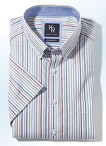 "King's Road" shirt in 4 kleuren WIT EN KLEURRIJK GESTREEPT