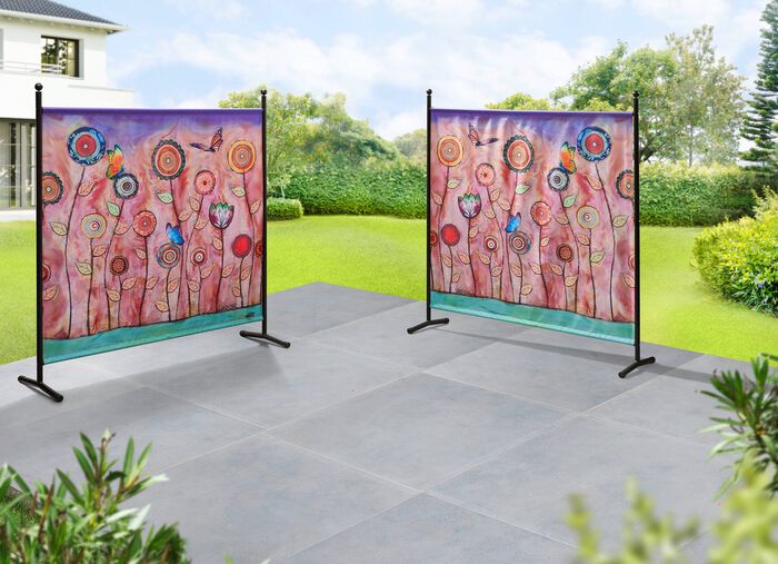 Scheidingswand met origineel bloemenmotief 